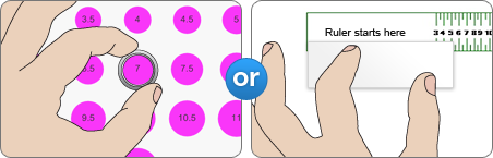 finger size measurement step 2:find ring size